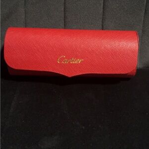 Cartier Red Eyewear Case with Gold Logo